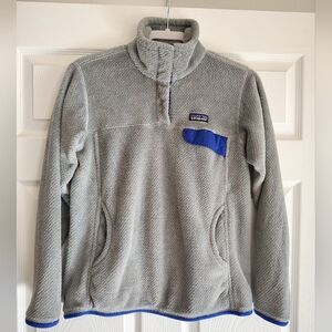 Patagonia Gray Fleece with Blue Trim